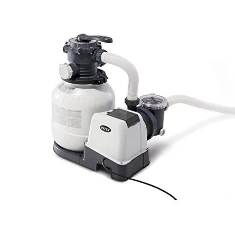 Intex Ultra XTR Rectangular Pool Set with Pump, Vacuum Cleaner & Skimmer Gray