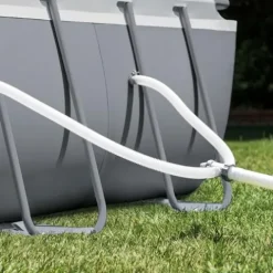 Intex ZX100 Auto Pressure Side Pool Cleaner and Rectangular Ultra XTR Frame Swimming Pool White