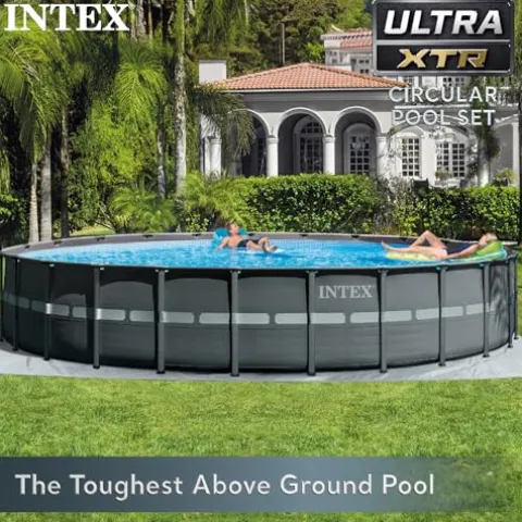Intex ZX100 Pool Cleaner & Ultra XTR Deluxe Above Ground Pool White