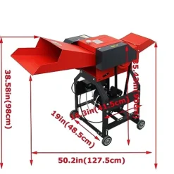 INTSUPERMAI 4-Blade Hay Cutter Pulverizer Grass Crusher Red and Black