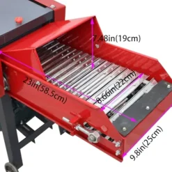 INTSUPERMAI 4-Blade Hay Cutter Pulverizer with Conveyor Belt Red