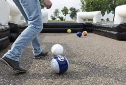 INTSUPERMAI Giant Snooker Ball Game with 16 Soccer Balls and Blower