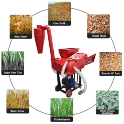 INTSUPERMAI Straw Crusher and Feed Pulverizer Machine 220V 500KG/H Red