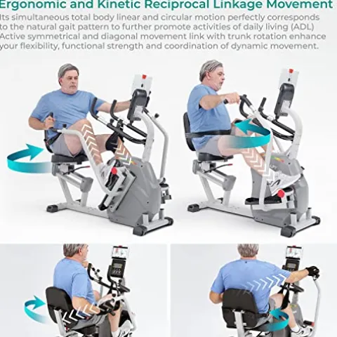 Inverapy Recumbent Cross Trainer with Swivel Seat & Leg Harness White/Gray/Black