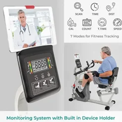 Inverapy Recumbent Cross Trainer with Swivel Seat & Leg Harness White/Gray/Black