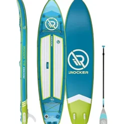 iROCKER All-Around Inflatable Stand Up Paddle Board Ultra Series Teal/Lime