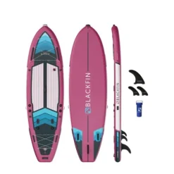 iROCKER Blackfin Model X Inflatable Stand Up Paddle Board Fuchsia Blue