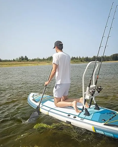 iROCKER Blackfin Model X Inflatable Stand Up Paddle Board Teal Fuchsia