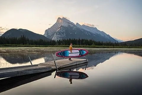 iROCKER Blackfin Model X Inflatable Stand Up Paddle Board Teal Fuchsia