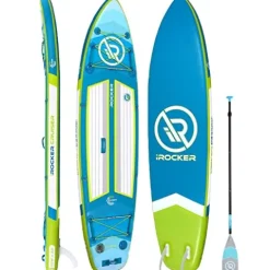 iROCKER Cruiser Inflatable Stand Up Paddle Board Ultra Series 10’6″ Teal/Lime