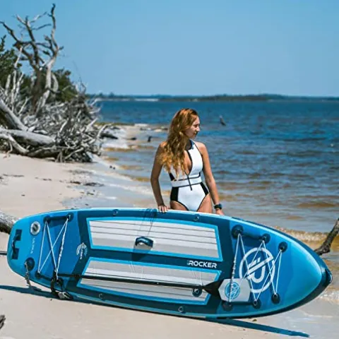 iROCKER Cruiser Inflatable Stand Up Paddle Board Ultra Series 10’6″ Teal/Lime