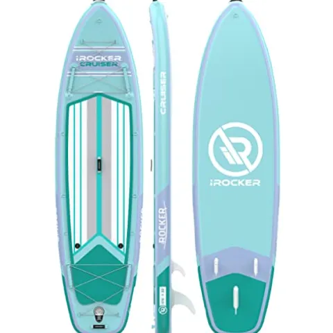 iROCKER Cruiser Inflatable Stand Up Paddle Board Aqua