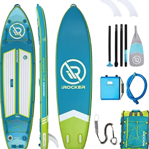 iROCKER Inflatable Stand Up Paddle Board Ultra Series Teal/Lime