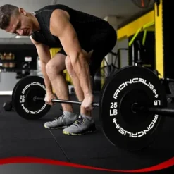 Iron Crush Olympic Bumper Plate Sets – Premium Virgin Rubber Weights for Strength Training – Compatible with 2″ Barbells 250LB