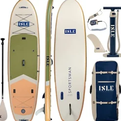 ISLE Sportsman Inflatable Fishing Stand Up Paddle Board Moss/Sun