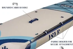 ISLE Surf and SUP Explorer Inflatable Stand Up Paddle Board & iSUP Bundle Accessory Pack, Aqua/Navy