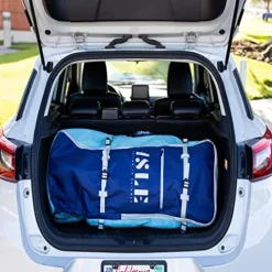 ISLE Surf and SUP Explorer Inflatable Stand Up Paddle Board & iSUP Bundle Accessory Pack, Aqua/Navy