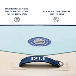 ISLE Surf and SUP Inflatable Hybrid Kayak-Stand Up Paddle Board Bundle Seafoam/Navy