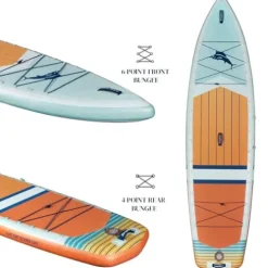 ISLE Surf and SUP Inflatable Hybrid Kayak-Paddle Board Bundle Sunset