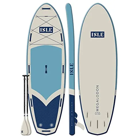 ISLE Surf and SUP Megalodon Inflatable Stand Up Paddle Board Aqua/Navy