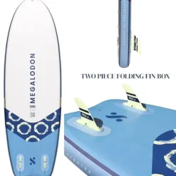 ISLE Surf and SUP Megalodon Inflatable Paddle Board Bundle Slate/Lumin/Navy 15′
