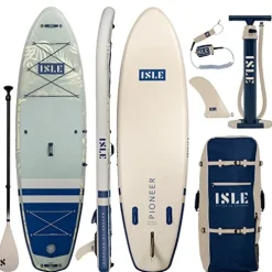 ISLE Surf and SUP Pioneer Inflatable Stand Up Paddle Board Palm/Seafoam