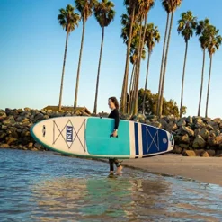 ISLE Surf and SUP Pioneer Inflatable Stand Up Paddle Board Peach/Moss