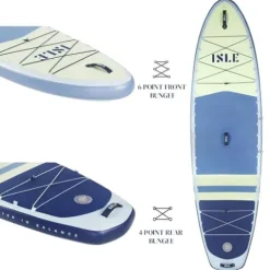 ISLE Surf and SUP Pioneer 3.0 Inflatable Stand Up Paddle Board Ice/Lumin/Slate