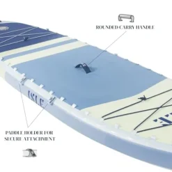 ISLE Surf and SUP Pioneer 3.0 Inflatable Stand Up Paddle Board Ice/Lumin/Slate