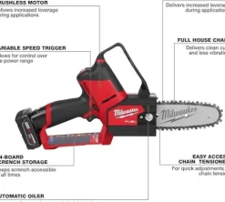 jenahuip Milwaukee 2527-21 M12 12V 6″ Brushless Cordless Pruning Saw Kit
