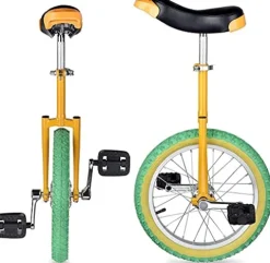 JINCAN 24 inch Freestyle Unicycle Wheel with Leakproof Butyl Tire, Non-Slip Pedals