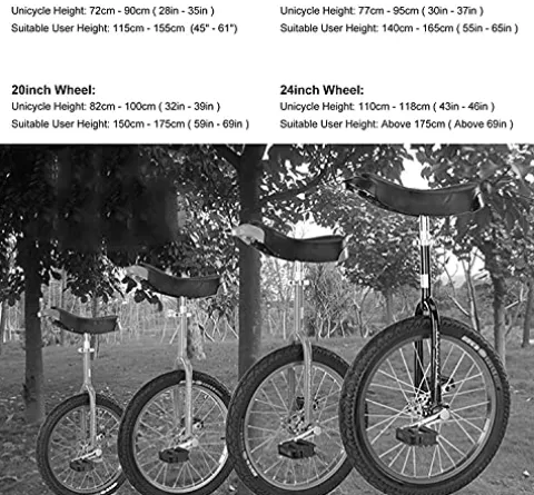 JINCAN 24″ Unicycle Freestyle Cycling Pedal Bicycle Outdoor Balance Sports