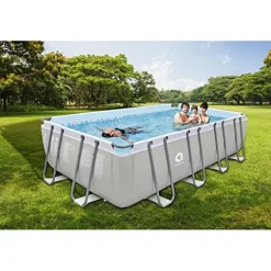JLeisure Avenli Above Ground Rectangular Swimming Pool Gray