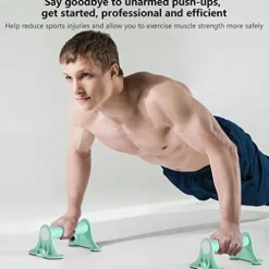 Joberio 2-in-1 Push Up Handles Ergonomic Non-Skid Cyan Blue