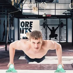 Joberio 2-in-1 Push Up Handles Ergonomic Non-Skid Cyan Blue