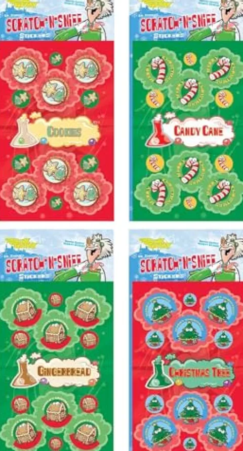 Just For Laughs Dr. Stinky’s Scratch N Sniff Christmas Stickers Set 4-Pack Multi