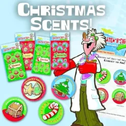 Just For Laughs Dr. Stinky’s Scratch N Sniff Christmas Stickers Set 4-Pack Multi