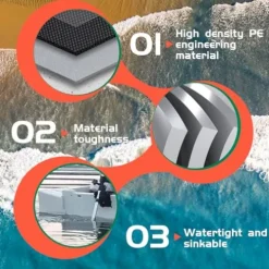 JYXKART Folding Fishing Kayak Dinghy Boat with Storage Gray