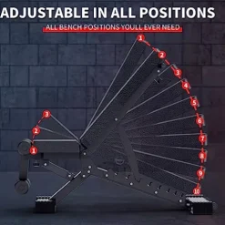 K KiNGKANG Adjustable Weight Bench 1100 LB Capacity Black