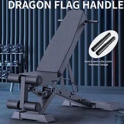 K KiNGKANG Adjustable Weight Bench 1100 LB Capacity Black