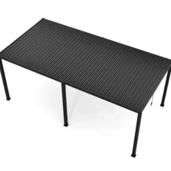 Kaimei Aluminum Pergola with Tilting Steel Louvers 10x19FT Outdoor Patio Cover Black