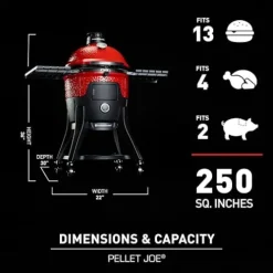 Kamado Joe 18-Inch Pellet Joe Grill and Smoker Red