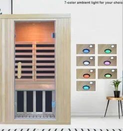 Kang Share Home Infrared Sauna Room 2 Person Canadian Hemlock 1260W