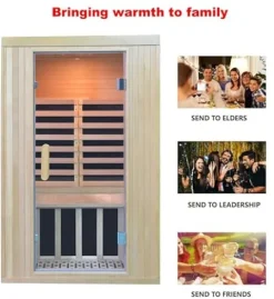 Kang Share Home Infrared Sauna Room 2 Person Canadian Hemlock 1260W