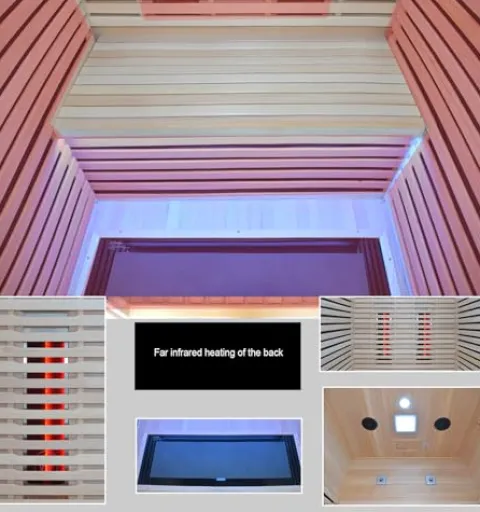 Kang Share Infrared Sauna Room 2 to 3 Person 1832W Low EMF + Carbon Plate Heater Indoor Dry Sauna, Home Spa Sauna, Wooden Canadian Hemlock KS-CG02