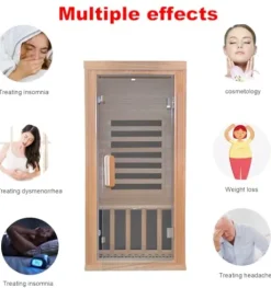 Kang Share Infrared Sauna Room for Home 1 Person 1260W, 7-Piece Graphene Carbon Heating Plate Dry Sauna