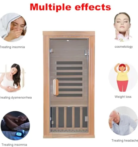 Kang Share Infrared Sauna Room for Home 1 Person 1260W, 7-Piece Graphene Carbon Heating Plate Dry Sauna
