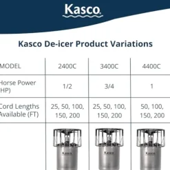 Kasco 1/2 HP Lake & Pond Deicer 120V Silver