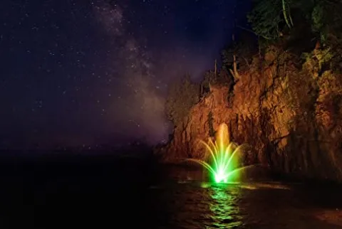 Kasco Floating Fountain with Color-Changing LED Lights 3/4HP Yellow