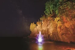 Kasco Floating Fountain with Color-Changing LED Lights 3/4HP Yellow